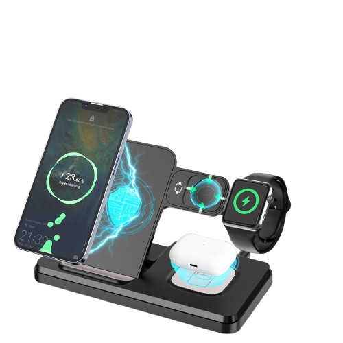 3-in-1 Wireless Charging Station 15W Fast Charger for Phone, Watch & Earbuds