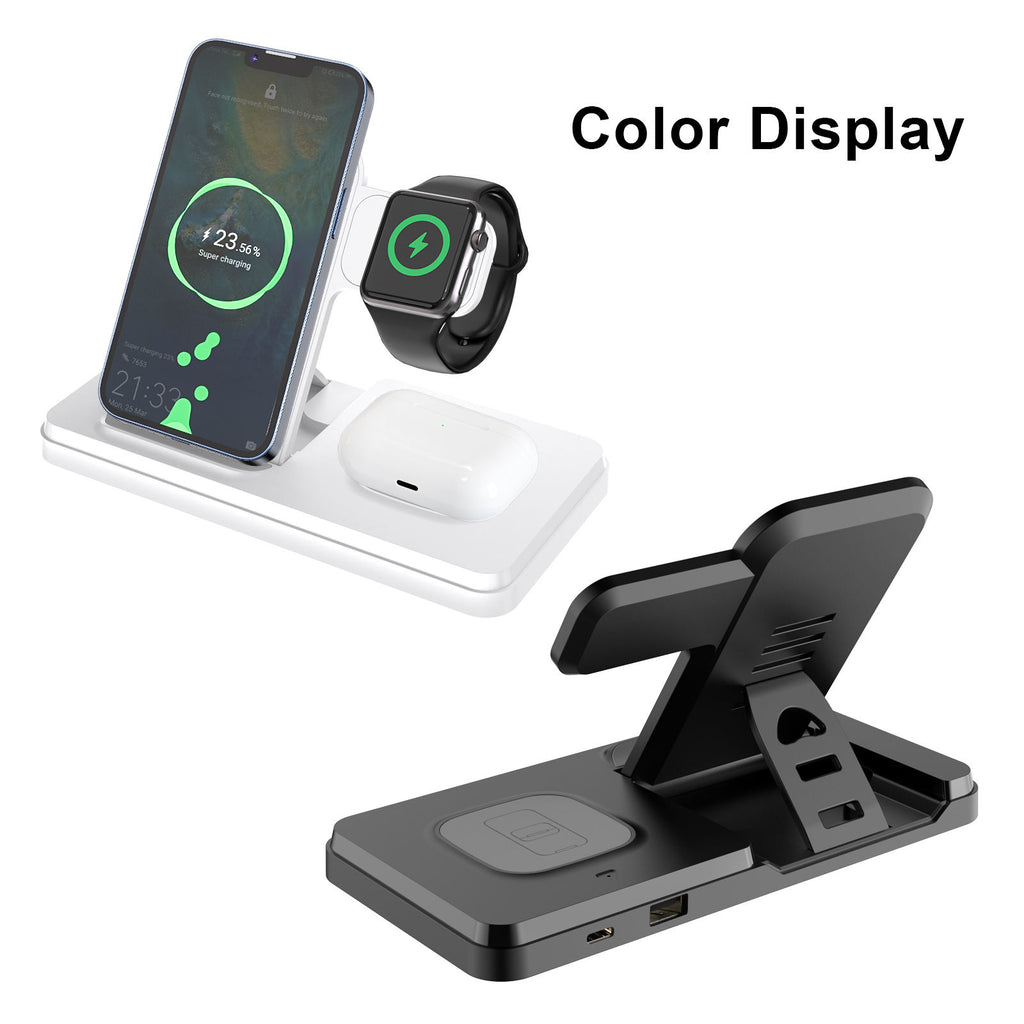 3-in-1 Wireless Charging Station 15W Fast Charger for Phone, Watch & Earbuds