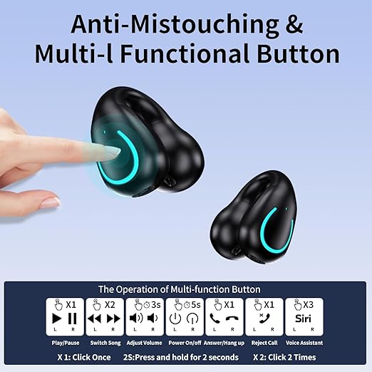 Open Ear Clip Bone Conduction Wireless Earbuds Bluetooth 5.3,Sports Earphones