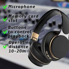 BT Studio With Mic Waterproof Headset Wireless Headphone