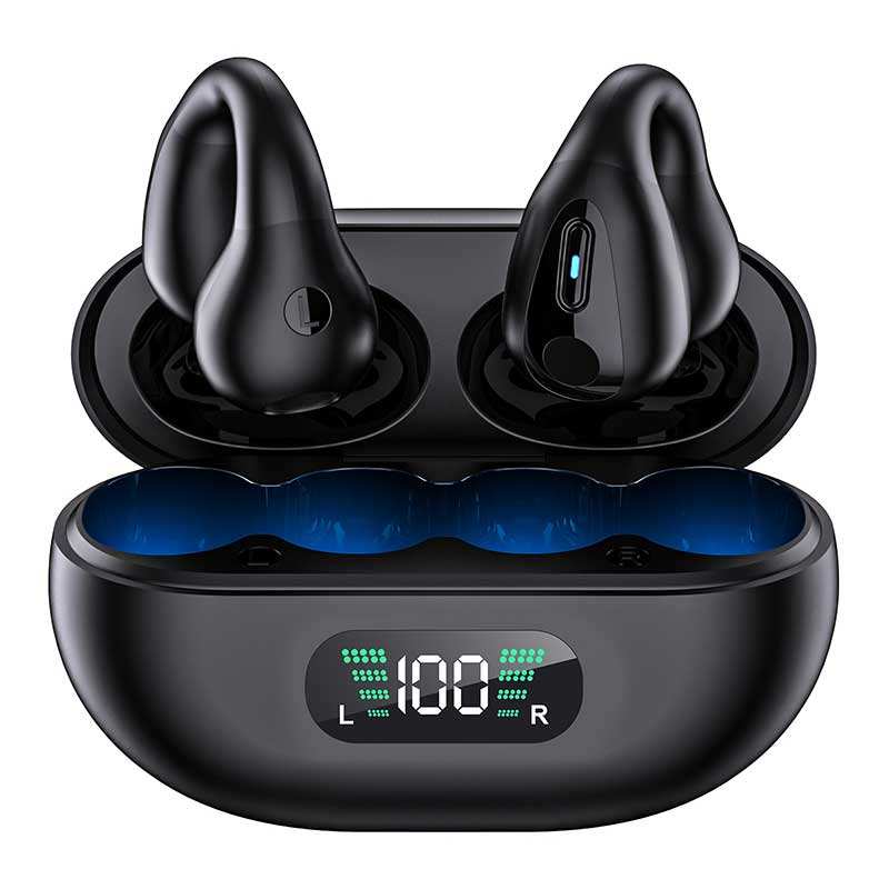 Open Ear Clip Bone Conduction Wireless Earbuds Bluetooth 5.3,Sports Earphones